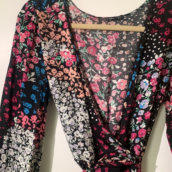 Multicolored floral wrap maxi dress - Picture 2 of 5